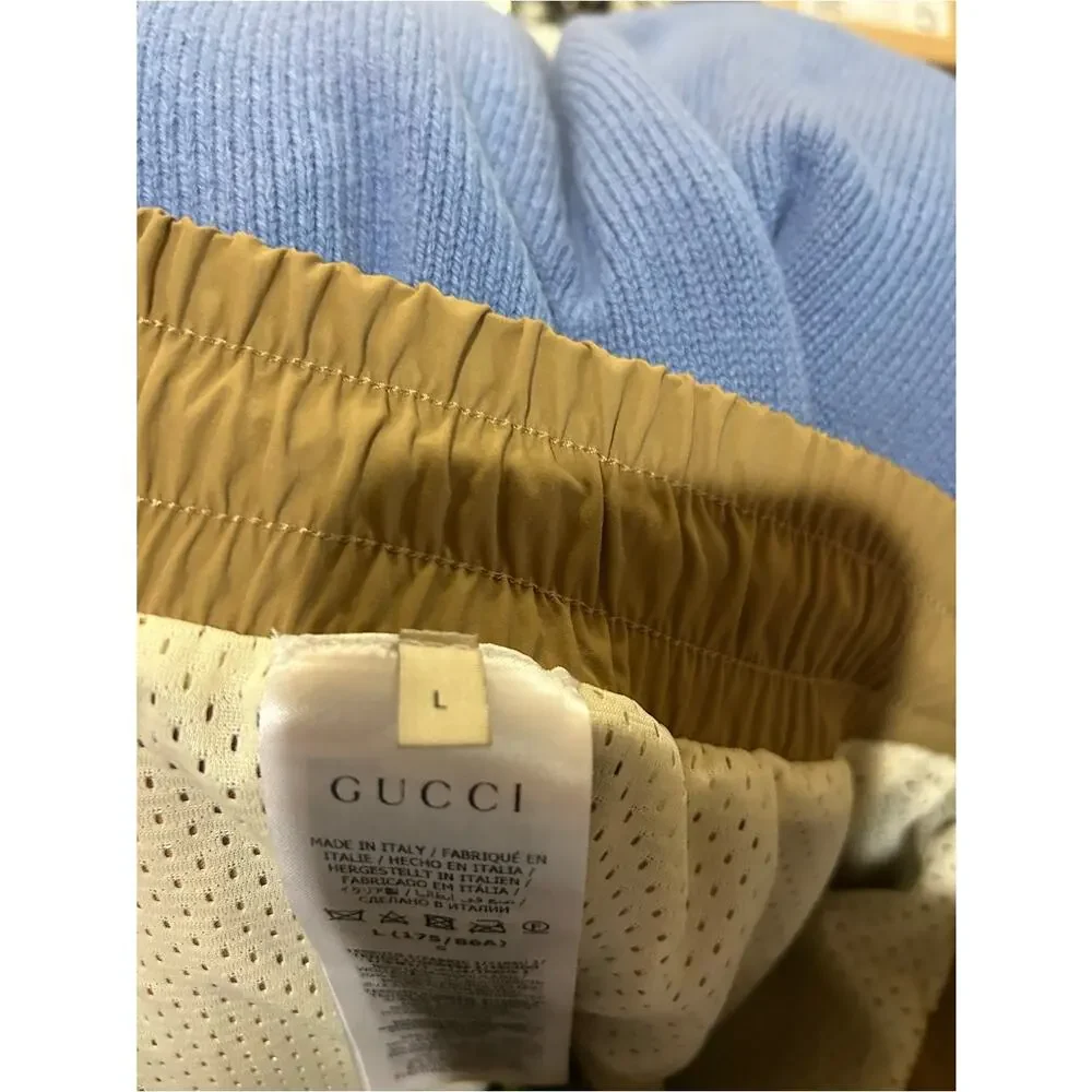 Men's Gucci GG jacquard wool blend fleece jogging pants size large made in Italy